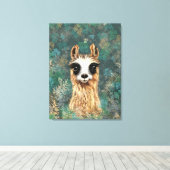 Neugieriges Baby Llama Funny Canvas Print - Malere Leinwanddruck (Insitu (Holzboden))