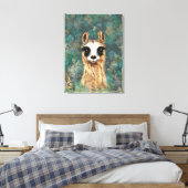Neugieriges Baby Llama Funny Canvas Print - Malere Leinwanddruck (Insitu (Schlafzimmer))