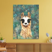 Neugieriges Baby Llama Funny Canvas Print - Malere Leinwanddruck (Insitu (Wohnzimmer))