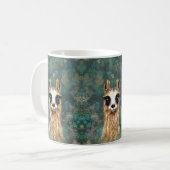 Neugieriges Baby Llama Funny Mug Geschenk Kaffeetasse (Vorderseite Links)