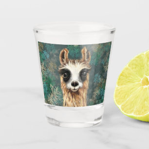 Neugieriges Baby Llama - Niedlich Schnapsglas