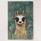 Neugieriges Baby Llama Puzzle Funny (Vertikal)