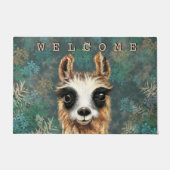 Neugieriges Baby Llama - Willkommen Fußmatte (Vorderseite)