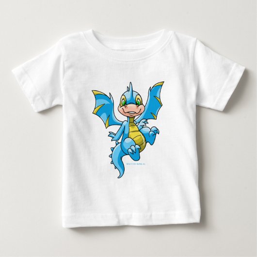 Neugieriges blaues Scorchio Baby T-shirt (Vorderseite)