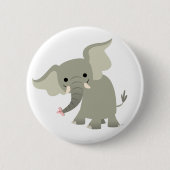 Neugieriges Cartoon-Elefant-Knopf-Abzeichen Button (Vorderseite)
