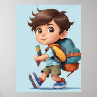 Neugieriges Comic Junge Abenteuer AI Art