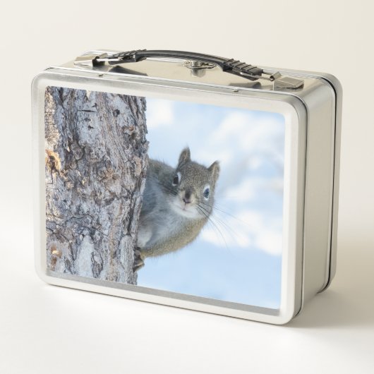 Neugieriges Eichhörnchen, kanadische Tierfotografi Metall Brotdose (Rückseite)