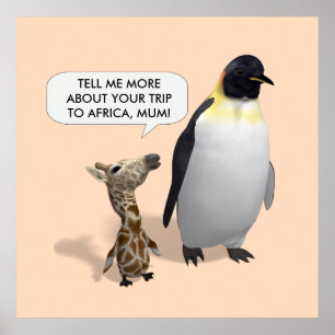 Neugieriges Giraffe Baby Poster