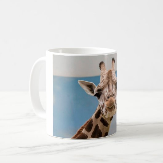 Neugieriges Giraffen-Porträt Kaffeetasse (Vorderseite Links)