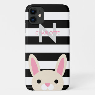 Neugieriges Häschen Stripes Monogramm Case-Mate iPhone Hülle