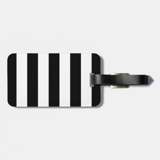 Neugieriges Häschen | Stripes | Monogramm Gepäckanhänger (Rückseite horizontal)