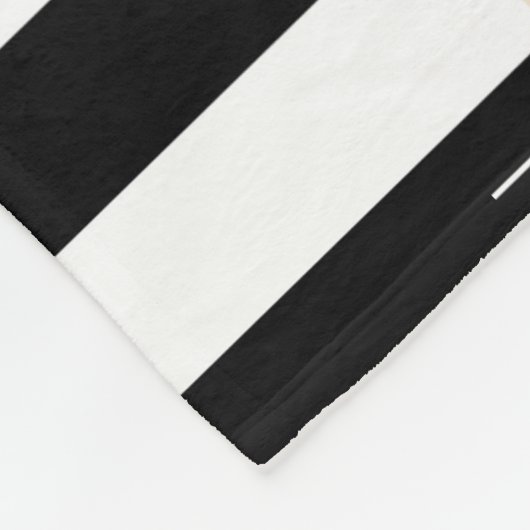 Neugieriges Häschen | Stripes schwarzes | u. Weiß Fleecedecke (Ecke)