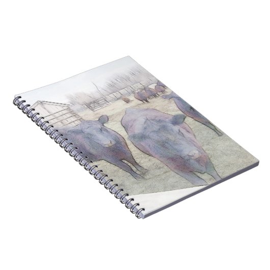 Neugieriges junges schwarzes Angus Notizblock (Rechte Seite)