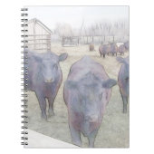 Neugieriges junges schwarzes Angus Notizblock (Vorderseite)