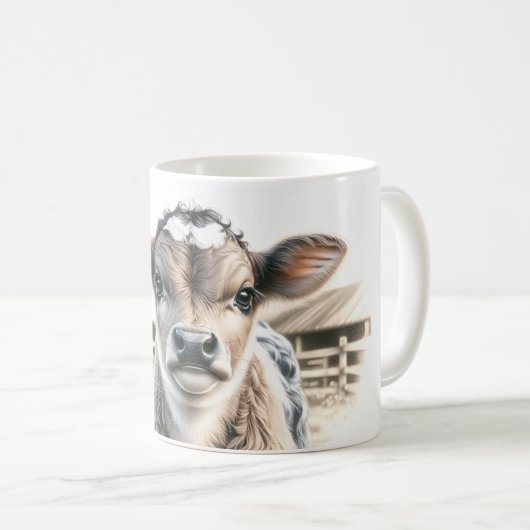 Neugieriges Kalb Kaffeetasse (VorderseiteRechts)