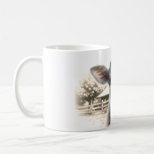 Neugieriges Kalb Kaffeetasse (Links)