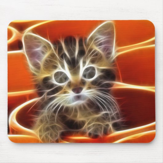 Neugieriges Kätzchen Mousepad (Vorne)