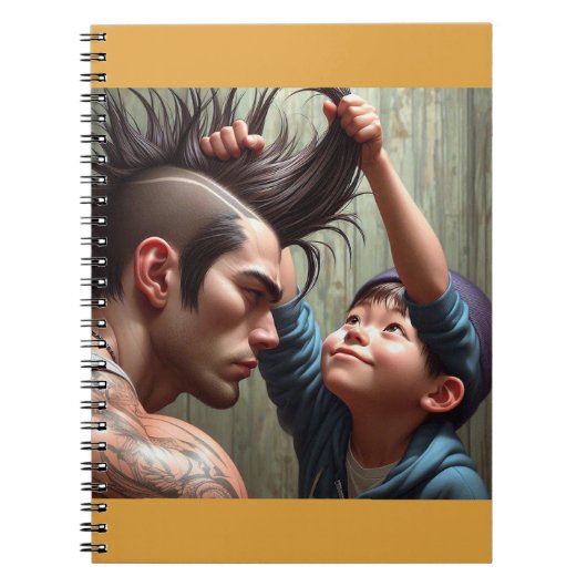 Neugieriges Kid & Mohawk-Notebook Notizblock (Vorderseite)