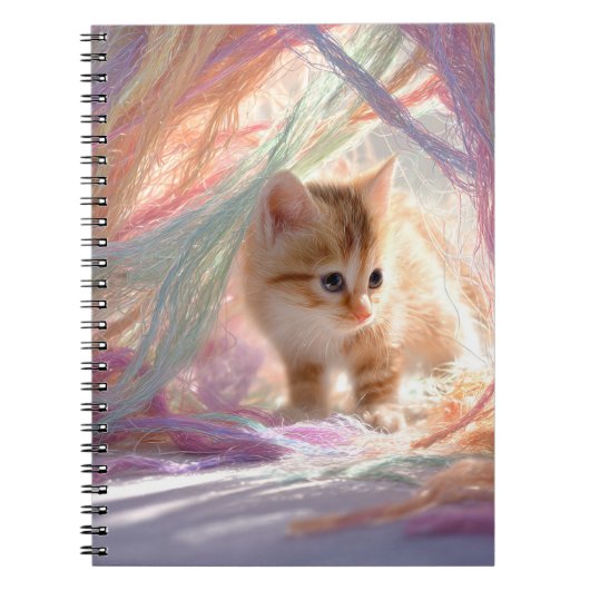 Neugieriges Kitten Pastell Notebook Notizblock (Vorderseite)