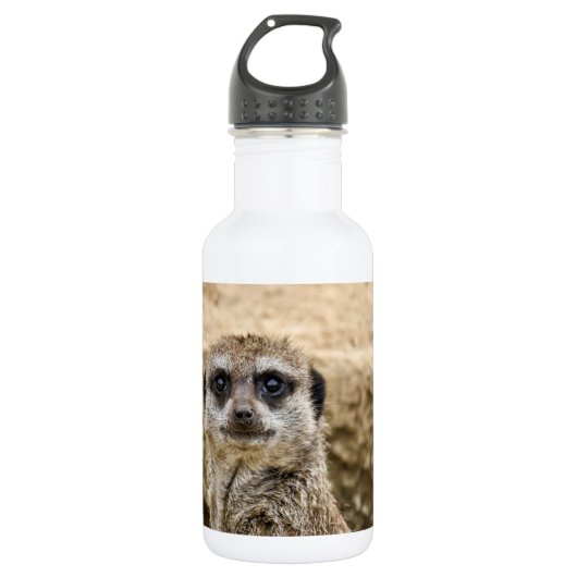 Neugieriges Meerkat Edelstahlflasche (Vorderseite)