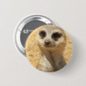 Neugieriges Meerkat rundes Button (Vorne & Hinten)