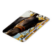 Neugieriges Pferd durch das Küchenfenster schauen Magnet (Linke Seite)