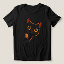 Neugieriges schwarzes Katze schaut hervor Damen Mi