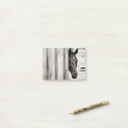 Neugieriges Schwarzes Pferd Post-it Klebezettel (Auf Schreibtisch)