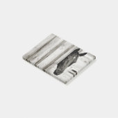 Neugieriges Schwarzes Pferd Post-it Klebezettel (angewinkelt)