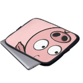 Neugieriges Schwein Laptopschutzhülle (Vorne Knopf)