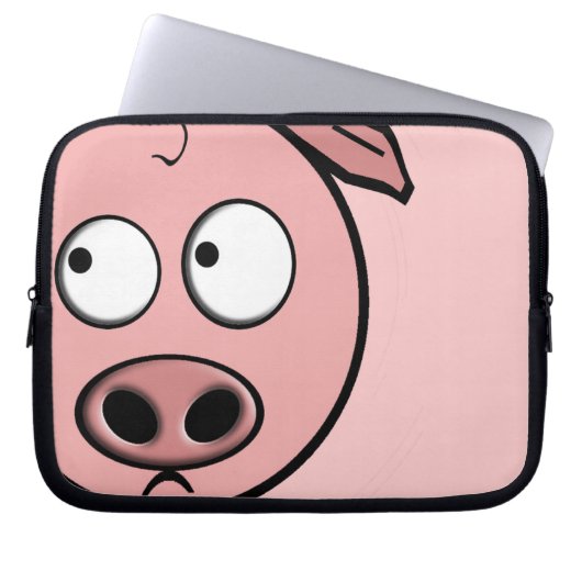 Neugieriges Schwein Laptopschutzhülle (Vorderseite)