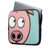 Neugieriges Schwein Laptopschutzhülle (Vorderseite Links)