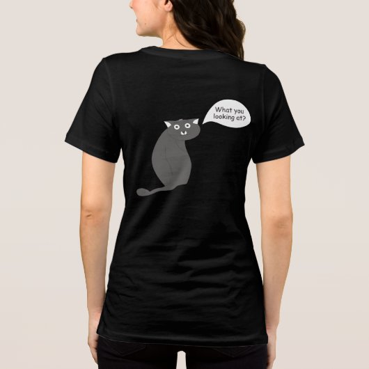 Neugierkatze Tri-Blend Shirt (Rückseite)