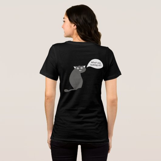 Neugierkatze Tri-Blend Shirt (Rückseite voll)