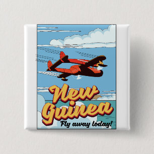 Neuguinea-Abenteuerposter. Button