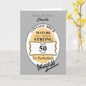 Neuheit 50. Meilenstein Geburtstag Funny BeerLabel Karte (Gelbe Blume)