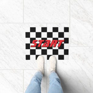Neuheit der überprüften Flag-Start- oder -finale-Z Fußmatte