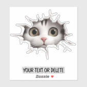 Neuheit Durchbruch Loch Peeking Niedlich Cat Kitte Aufkleber (Blatt)