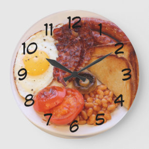 Neuheit Full English Breakfast Clock Große Wanduhr