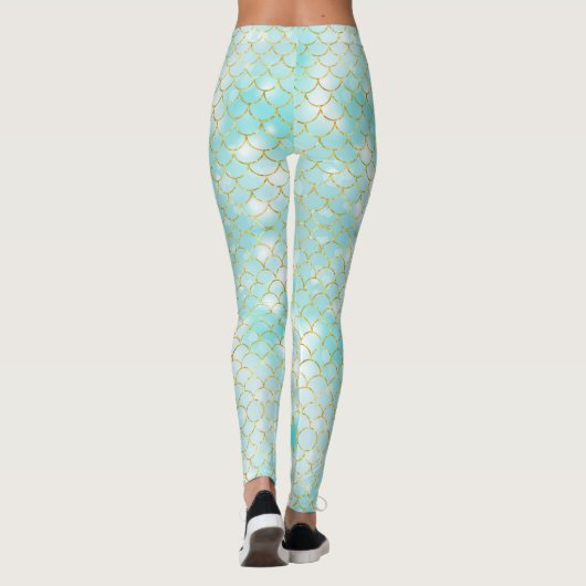 Neuheit Halloween Kostüm Mermaid Scales Muster Leggings (Rückseite)