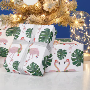 Neuheit Rosa Weihnachtsmann Flamingo Grüner Weihna Geschenkpapier