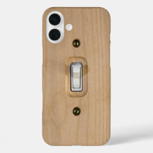 Neuheit Single Toggle Switch Holzplattenfotografie iPhone 16 Plus Hülle