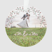 Neuheiten 1. Weihnachten Mr. & Mrs. Holly Foto Ornament (Vorderseite)