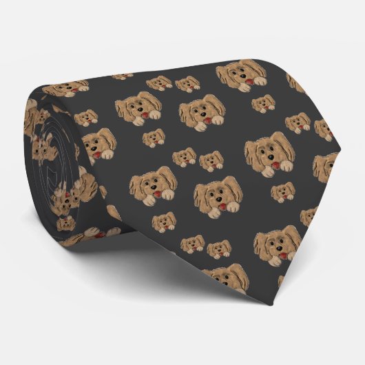 Neuheits-Krawatte mit niedlichem Welpen-Hund Krawatte (Gerollt)
