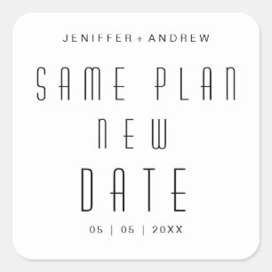 Neuhochzeit eines modernen Minimalisten Quadratischer Aufkleber