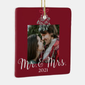 Neuigkeiten Mr. & Mrs. Foto Red Keramikornament (Rechts)