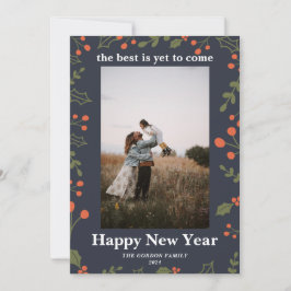 Neujahr 1 Foto Botanischer Urlaub Holly Modern Feiertagskarte