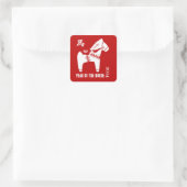 Neujahr 2014. Chinesisches Jahr der Pferdekleber Quadratischer Aufkleber (Tasche)