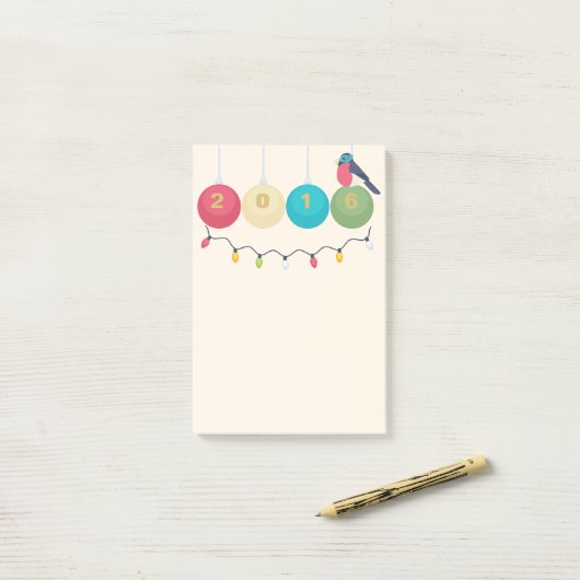 Neujahr 2016 post-it klebezettel (Auf Schreibtisch)