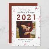 Neujahr 2021 Babyankündigung Schneeflocke niedlich Feiertagskarte (Vorne/Hinten)